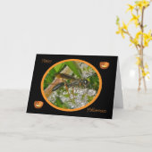 黒い糸 – 腰のWASPハロウィンカード カード (黄色い花)