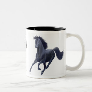 黒い純血種の馬のマグ ツートーンマグカップ