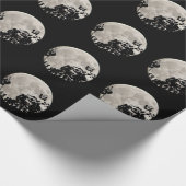 黒い紙の後ろに包み葉込む月 ラッピングペーパー (角)