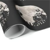 黒い紙の後ろに包み葉込む月 ラッピングペーパー (ロールコーナー)