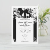 黒い紙フェイクで木を切っ結婚た木 招待状 (スタンド正面)