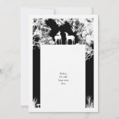 黒い紙フェイクで木を切っ結婚た木 招待状 (裏面)