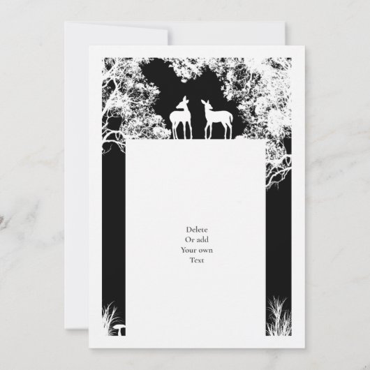 黒い紙フェイクで木を切っ結婚た木 招待状 (裏面)