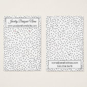 黒い紙吹雪のホワイトイヤリングホルダーディスプレイ (正面&裏面)