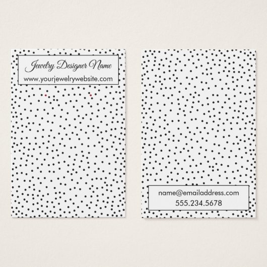 黒い紙吹雪のホワイトイヤリングホルダーディスプレイ (正面&裏面)