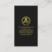 黒い紙折り目テクスチャ黒い列ショーフ 名刺 (裏面)