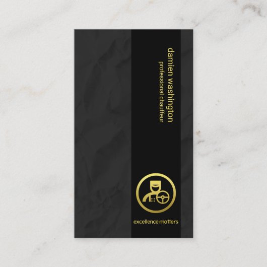 黒い紙折り目テクスチャ黒い列ショーフ 名刺 (正面)