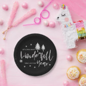 黒い素晴らしい一年のクリスマスのパーティー ペーパープレート (パーティー)