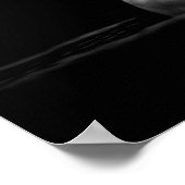 黒い素晴らし背景に白い白鳥 ポスター (角)