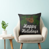 黒い素朴プライド松のコーン – ハッピーホリデー クッション (椅子)
