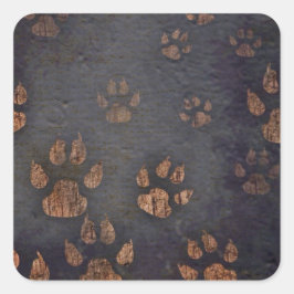 黒い素朴前足のパターン スクエアシール