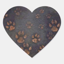 黒い素朴前足のパターン ハートシール