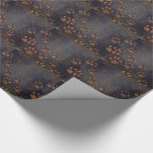黒い素朴前足のパターン ラッピングペーパー (角)