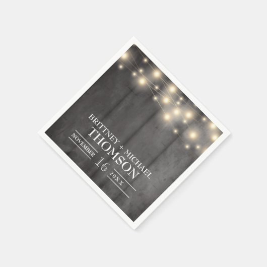 黒い素朴木製の文字列ライトナプキン スタンダードカクテルナプキン (角)