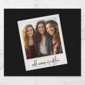 黒い素朴背景と文字を持つフォトフレーム ビールラベル (シングルラベル)