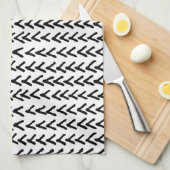 黒い素朴部族柄キッチンタオル キッチンタオル (四つ折り)