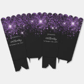 黒い紫のグリッター名の誕生日 フェイバーボックス (見開き)