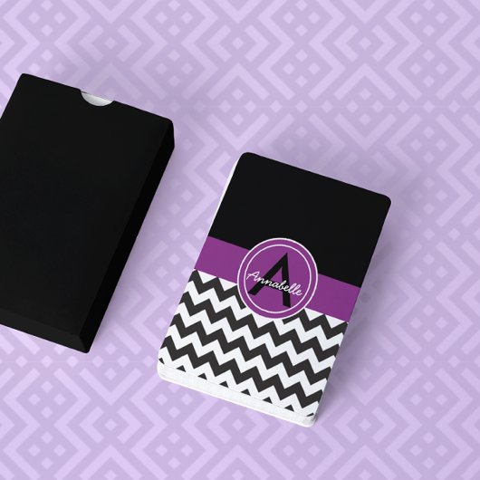 黒い紫のシェブロン トランプ