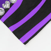 黒い紫のゼブラパーソナライズされた縞の名前 フリースブランケット (角)