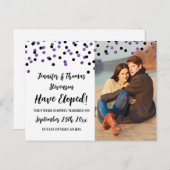 黒い紫の紙吹雪写真の落書き発表 案内ポストカード (正面/裏面)