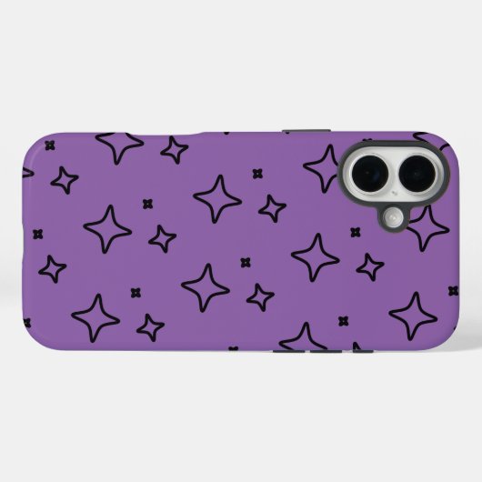 黒い紫の美しい星模様 Case-Mate iPhoneケース (裏面 (横))