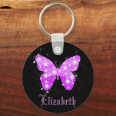 黒い紫の蝶の星の名前 キーホルダー (正面)