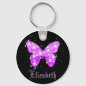 黒い紫の蝶の星の名前 キーホルダー (裏面)