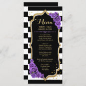 黒い紫の金ゴールドメニューカード プログラム (正面/裏面)