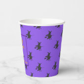 黒い紫ハロウィーンの魔女の帽子の眉 紙コップ (左)