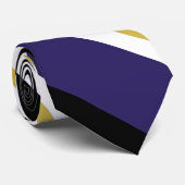 黒い紫色および金ゴールド広い大学ストライプ ネクタイ (ロール)