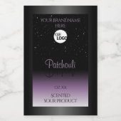 黒い紫色のグラデーション製品ラベルグリッターロゴ フードラベル (シングルラベル)