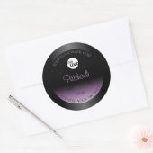 黒い紫色のグラデーション製品ラベルグリッターロゴ ラウンドシール (封筒)