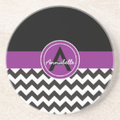 黒い紫色のシェブロン コースター (正面)