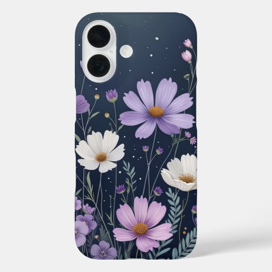 黒い紫色の花のパターン – whimsigoth dark Case-Mate iPhoneケース (裏面)