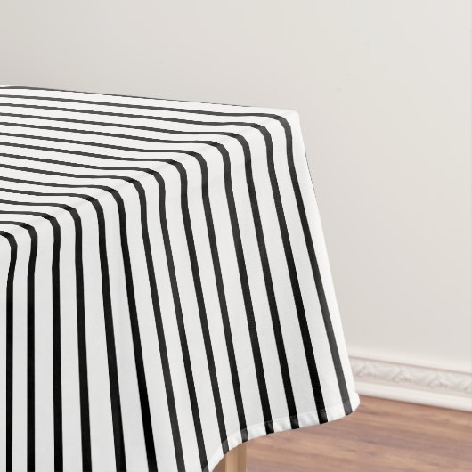 黒い細い縦縞のテーブルクロス テーブルクロス (インサイチュ)