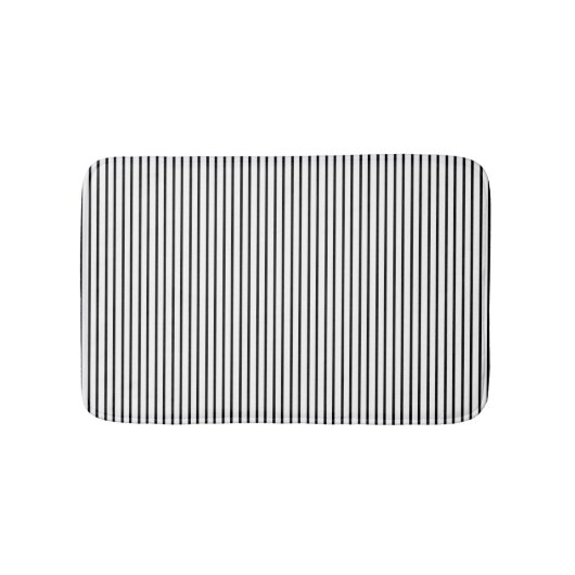 黒い細い縦縞のバス・マット バスマット (正面)