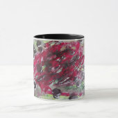 黒い細胞生命バブル抽象芸術アート マグカップ (中央)