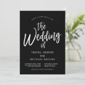 黒い結婚式の踊りの原稿の白 招待状 (スタンド正面)