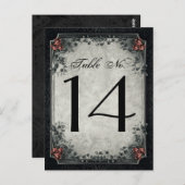 黒い結婚式の骨組及び灰色のテーブル数 ポストカード (正面/裏面)