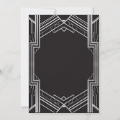 黒い結婚式招待状の20年代及び銀製のアールデコ 招待状 (裏面)