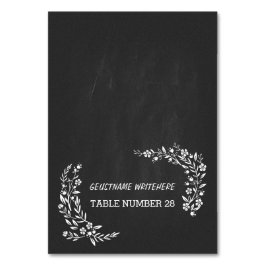 黒い結婚黒板フローラ テーブルナンバー