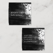 黒い絵を描ストライプブラシストローク スクエア名刺 (正面/裏面)