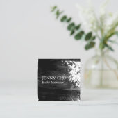 黒い絵を描ストライプブラシストローク スクエア名刺 (スタンド正面)