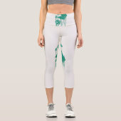 黒い絵を描背中に花と魚の香り カプリレギンス (正面)