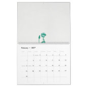 黒い絵を描背中に花と魚の香り カレンダー (2月 2027)