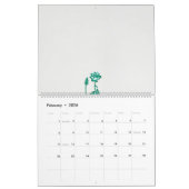 黒い絵を描背中に花と魚の香り カレンダー (2月 2026)