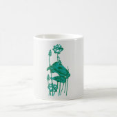 黒い絵を描背中に花と魚の香り コーヒーマグカップ (中央)