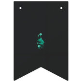 黒い絵を描背中に花と魚の香り バンティングフラッグ (第3の旗)