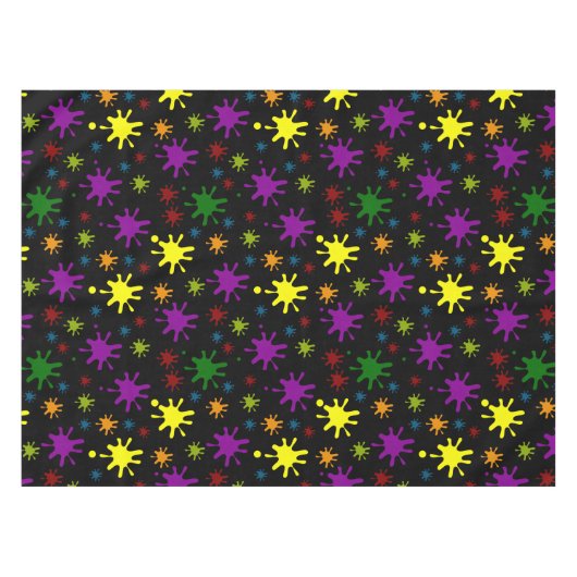 黒い絵を描背景の（ばちゃばちゃ）跳ねる テーブルクロス (正面(横))