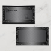 黒い網および渦巻の名刺の灰色 名刺 (正面/裏面)